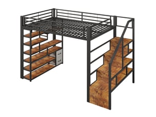 Lit mezzanine 140x200 cm <strong></strong> <strong></strong> coloris noir