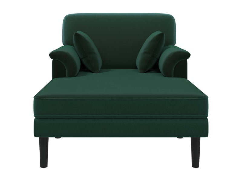  Chaise longue, chaise de salon vert foncé velours cf28631  - Conforama C