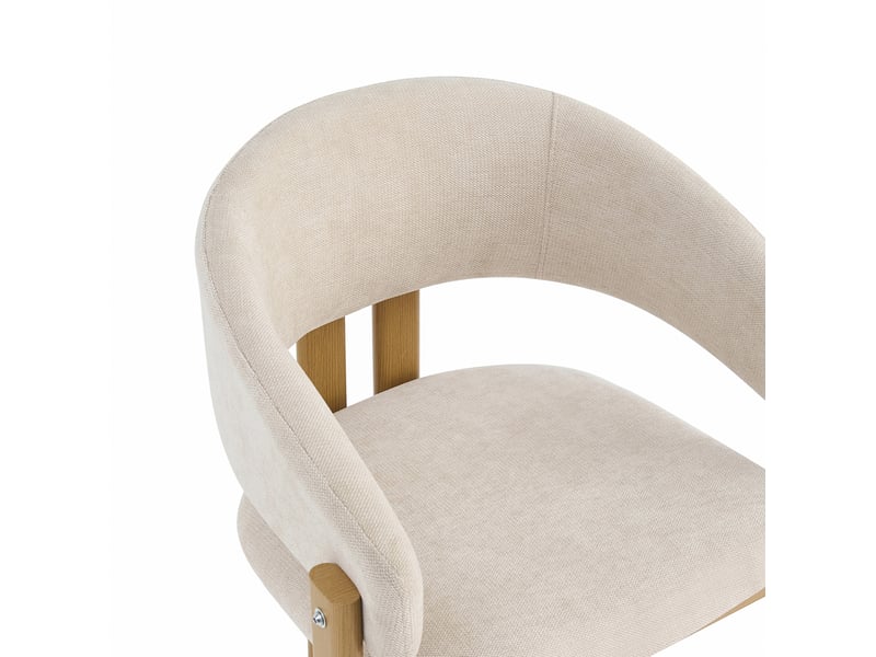  Lot de 2 chaises de salle à manger 61,5 x 52,5 x 83 cm – beige et aspect bois clair – accoudoirs ergonomiques  - Conforama D