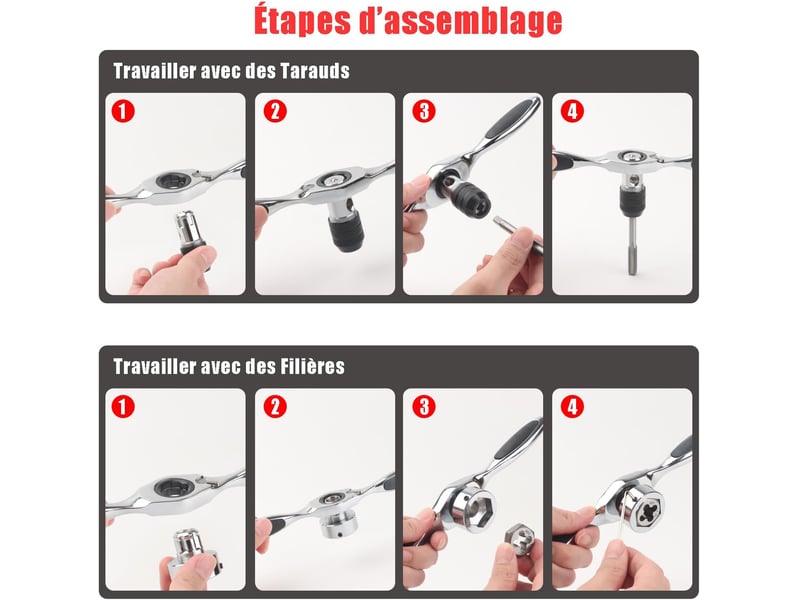  Kit de tarauds et filières m3-m12 41 pièces  - Conforama E