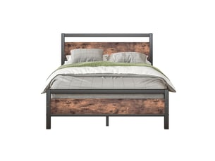 Lit avec rangement 140x190 cm <strong></strong>  <strong></strong> coloris marron