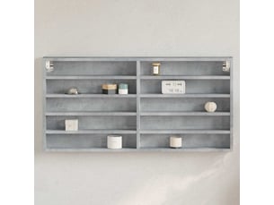 Armoire à vitrine, étagère murale gris béton 100x8,5x50 cm bois d'ingénierie cf40945