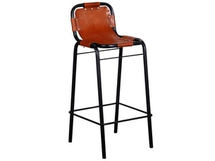 Lot de 2 tabouret de bar, chaise de bar cuir véritable shl84327