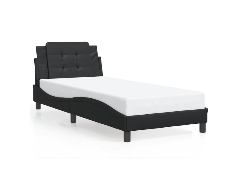  Lit simple- lit adulte -  cadre de lit avec led sans matelas zadar noir 80x200 cm  - Conforama D