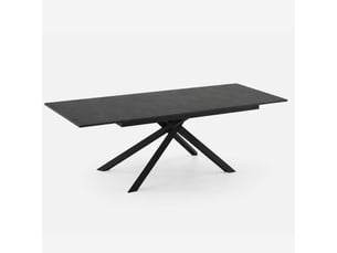 Table extensible en mélaminé avec structure noire 140190x90 pluto - gris