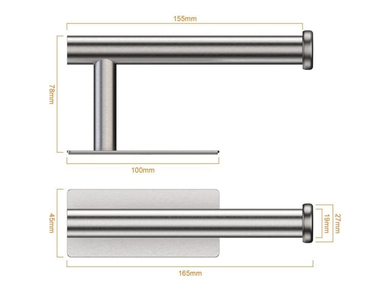  Porte papier toilette, support papier toilette mural, 304 acier inoxydable porte rouleau toilette, gris taille unique  - Conforama B