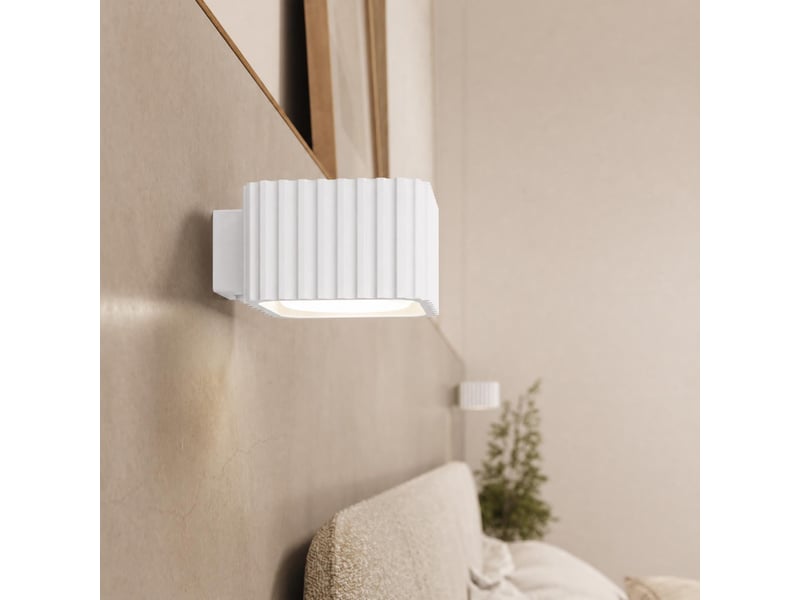 Plafonnier riff 1 blanc gx53 aluminium moderne 6x10x10cm SL.3032 - Conforama D