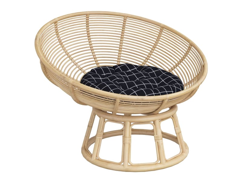  Coussin rond, coussin d'assise motif à carreaux noir ø 60 x11 cm tissu oxford cf56617  - Conforama C