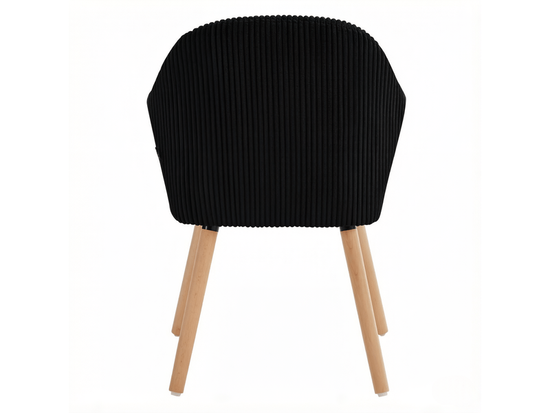  Chaise de salle à manger,53,5x46x83,5 cm,avec accoudoirs,velours côtelé,noir  - Conforama D