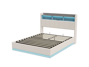 Lit coffre 140x190 cm BURSDANY coloris blanc