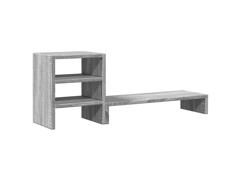  Support de moniteur table meuble bureau et organisateur de bureau bois d'ingénierie gris 02_0044956  - Conforama A