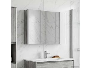 Armoire miroir salle de bain, meuble de rangement gris sonoma shl7446