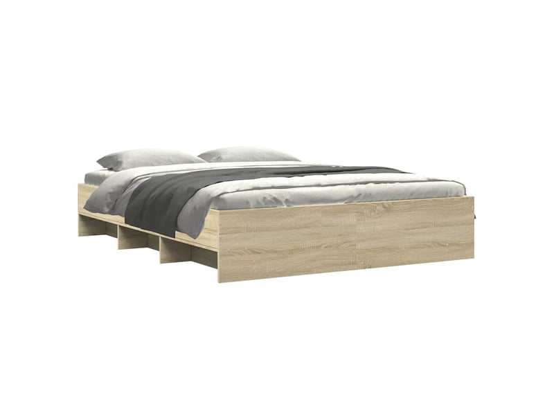  Lit double- lit adulte -  cadre de lit sans matelas chêne sonoma 150x200 cm  - Conforama B