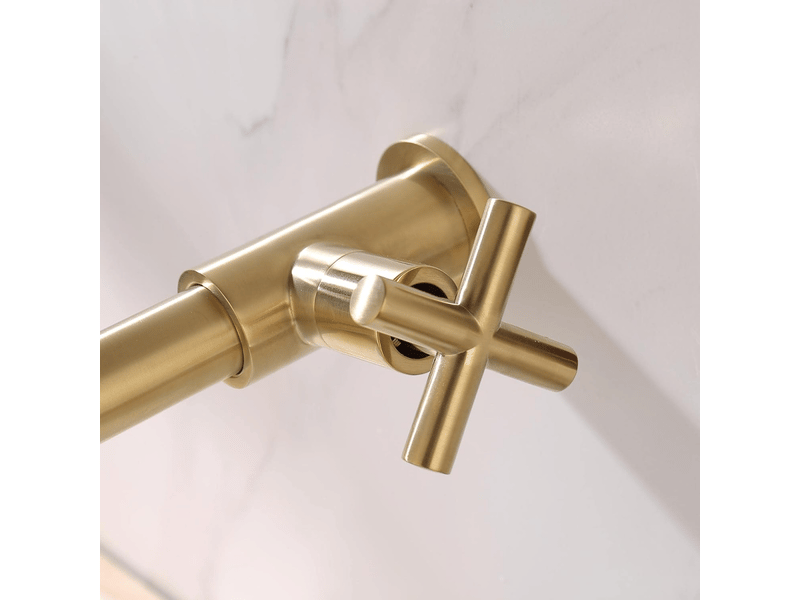  Robinet mural, robinet de jardintoilette, robinet pivotant latéral avec poignées croisées - doré  - Conforama D