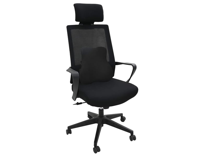  Coussin dorsal, coussin lombaire noir mousse à mémoire de forme 40 x 40 x 11 cm cf56449  - Conforama A