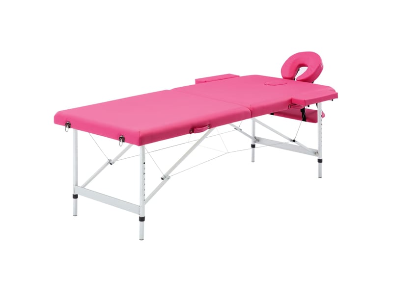  Table de massage pliable 2 zones inox rose 02_0001809  - Conforama A