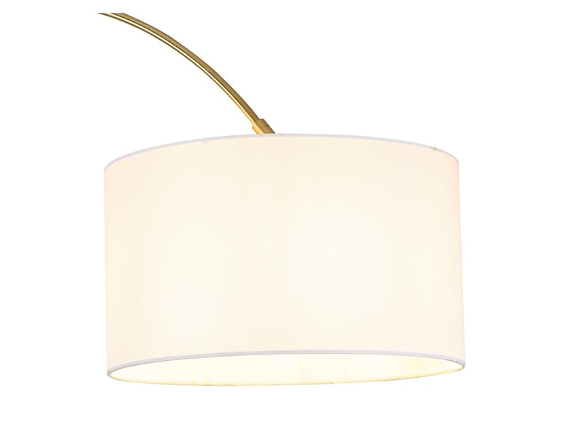  Globo truett lampadaire arqué en laiton mat, abat-jour blanc lin, douille e27  - Conforama D