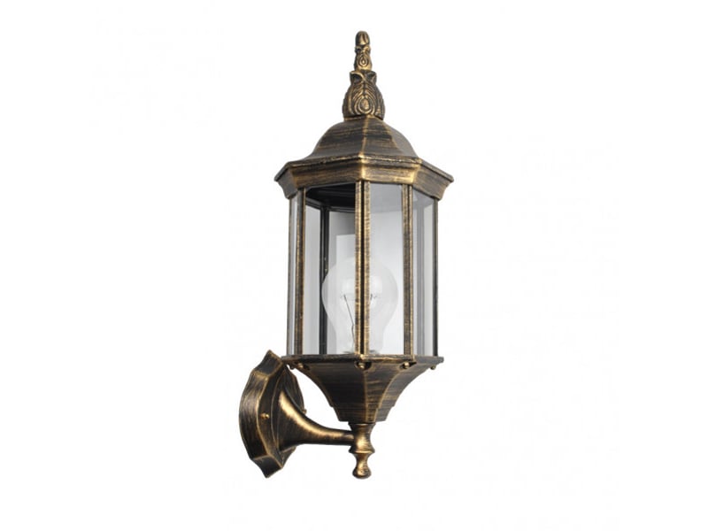  Applique extérieure classique fabrilamp pollux noir doré, 1 x e27, ip44, 50 x 18 x 20 cm 149461116 - Conforama A