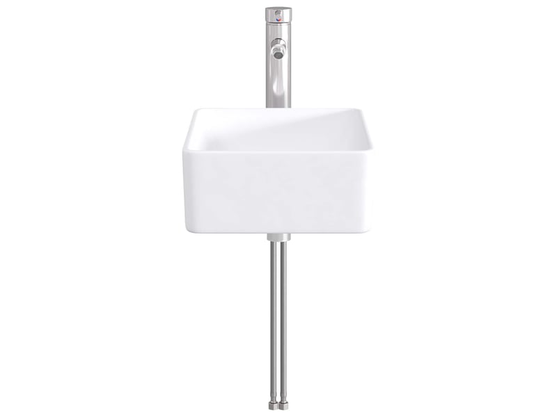 Lavabo de salle de bain avec robinet et évacuation chrome shl8317 - Conforama E