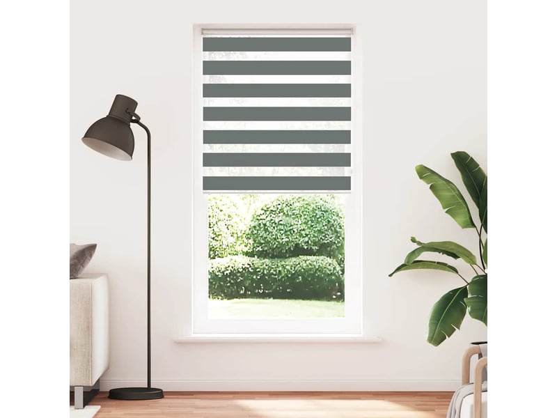  Store zèbre, store de fenêtre gris foncé largeur du tissu 100,9 cm polyester cf48542  - Conforama A