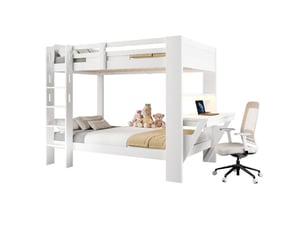 Lit superposé 90x200 cm BEAOK   coloris blanc
