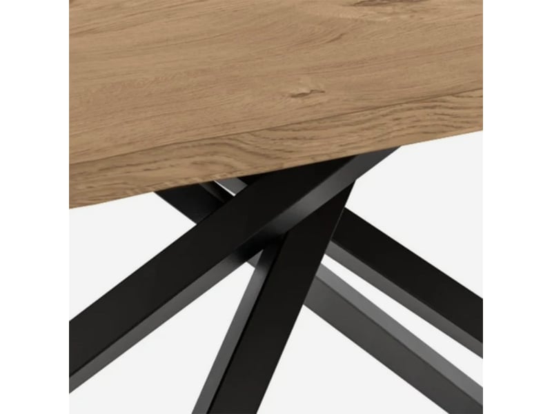 Table fixe en chêne et métal 200x100 blake - chêne - Conforama C