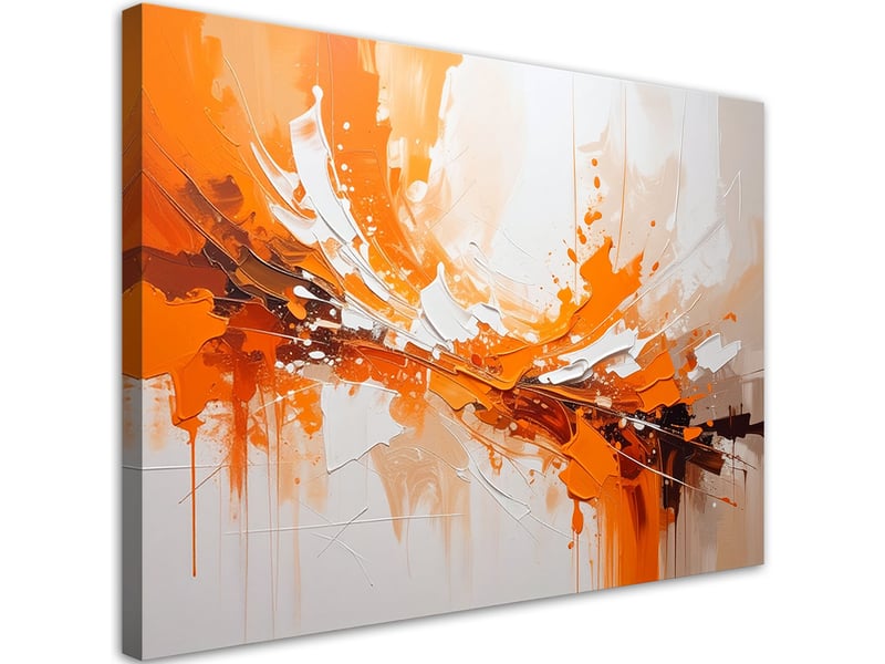  Image sur toile, abstraction dynamique dans les tons orangés 100x70 1312610519 - Conforama A