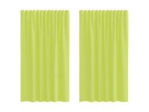 Lot de 2 rideaux en voile, voilages à œillets vert pomme cf44287