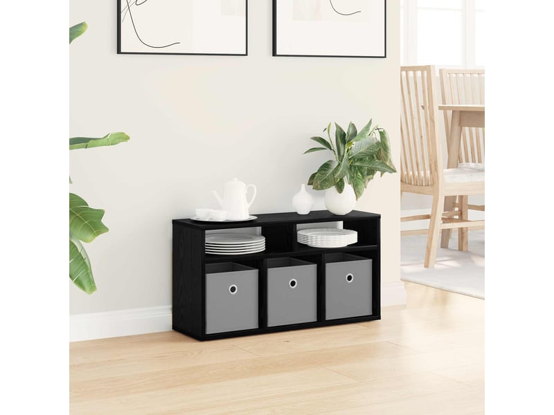  Meuble tv - basboard avec tiroir chêne noir 72 x 22,5 x 38 cm  - Conforama D