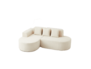 Canapé droit fixe <strong></strong> <strong></strong> 4 places Velours côtelé beige