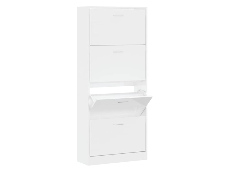  Meuble à chaussure | armoire à chaussure blanc brillant 63x24x147 cm bois ingénierie  - Conforama A