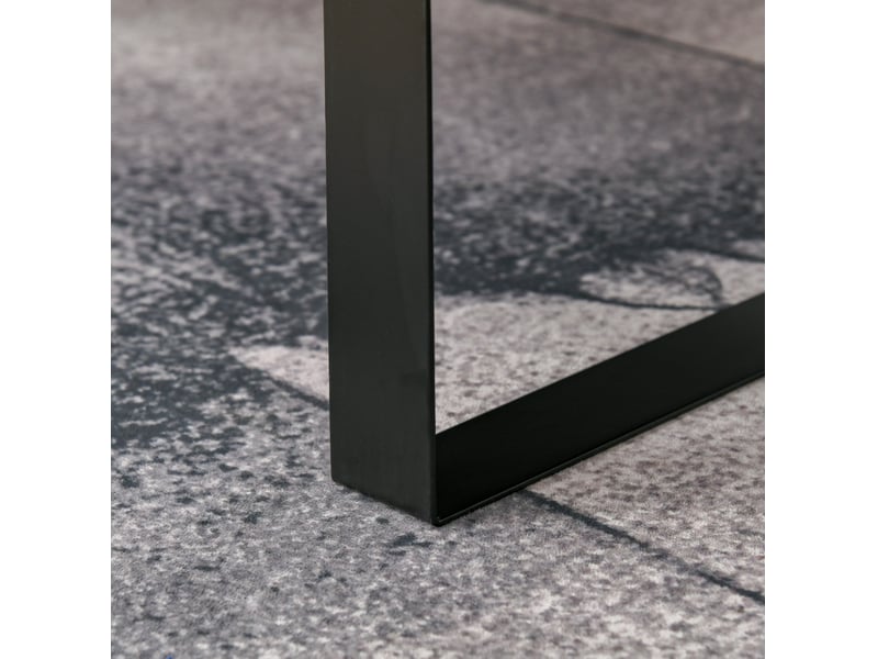  Table basse 110x60x40 cm avec tiroir et rangement ouvert panneau de particules gris foncé  - Conforama D