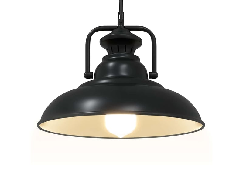  Lampe suspendue, suspension luminaire e27 noir ø 31 cm fer  - Conforama E