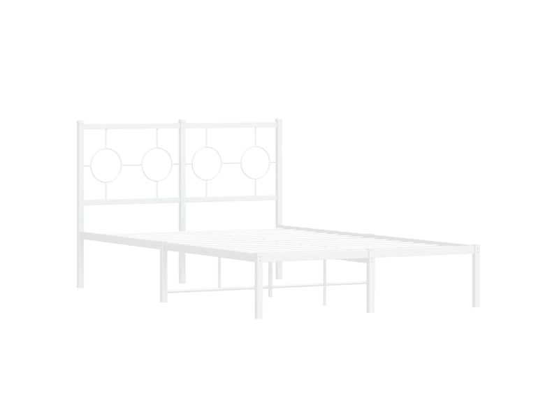  Lit double- lit adulte -  cadre de lit métal sans matelas et tête de lit blanc 120x190 cm  - Conforama B