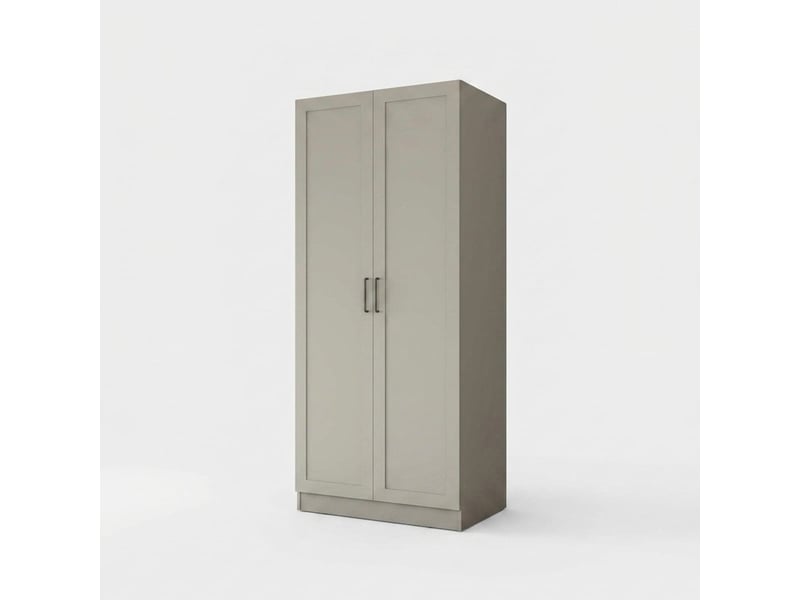  Armoire penderie 2 portes avec étagères et barre de penderie horizon  - Conforama A
