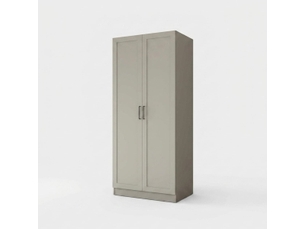 Armoire penderie 2 portes avec étagères et barre de penderie horizon