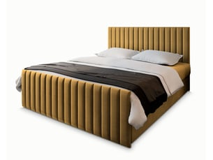 Lit avec rangement 140x200 cm MASSENO   coloris jaune
