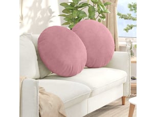 Lot de 2 coussins de siège, coussins décoratifs velours rose ø60 x 21 cm cf59914