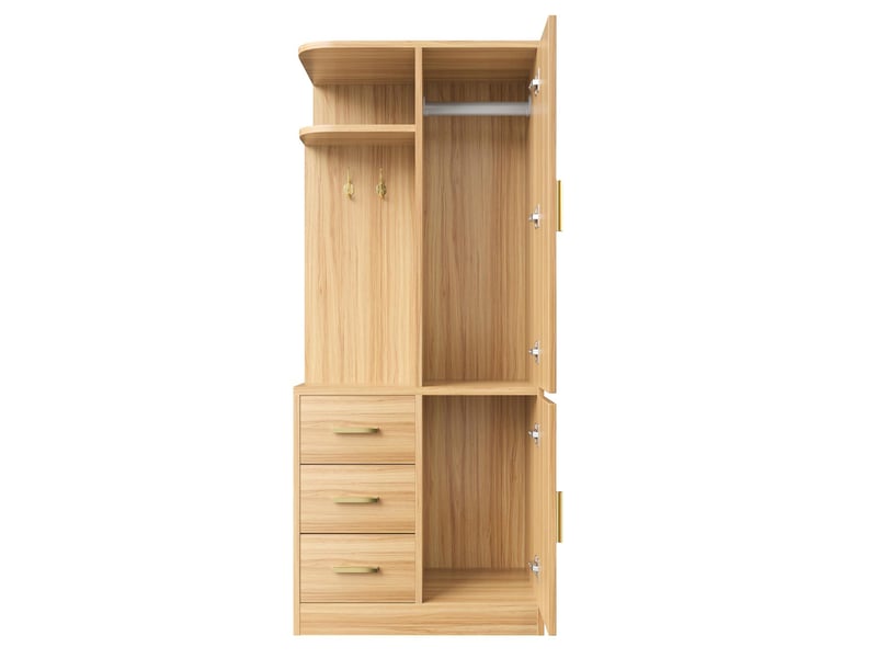  Armoire 1 porte avec penderie, tiroirs et étagères 70 x 50 x 170 cm LDW00638AAN - Conforama E