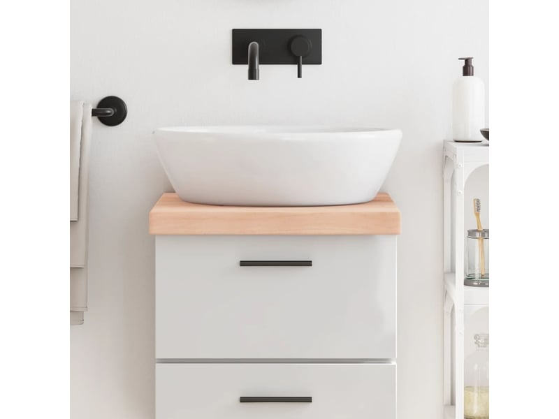  Comptoir de salle de bain, plan de travail 40x60x(2-6) cm bois massif non traité cf65734  - Conforama B