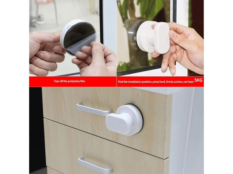  Paquet de 2 ventouses pour poignée de toilette, poignée de porte, tiroir, avec ventouse puissante pour porte en verre.  - Conforama D