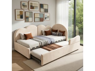 Lit baldaquin 90x200 cm <strong></strong> <strong></strong> coloris beige