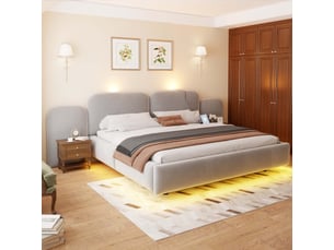 Lit coffre 180x200 cm DZMDIP   coloris gris