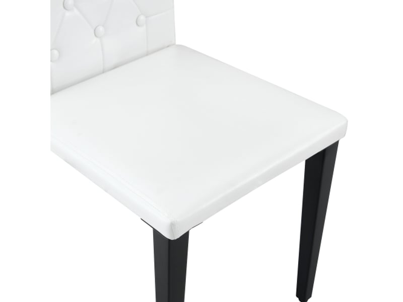  Table en verre 85 cm + 4 chaises capitonnées pu – ensemble salle à manger moderne chic minimaliste  - Conforama E