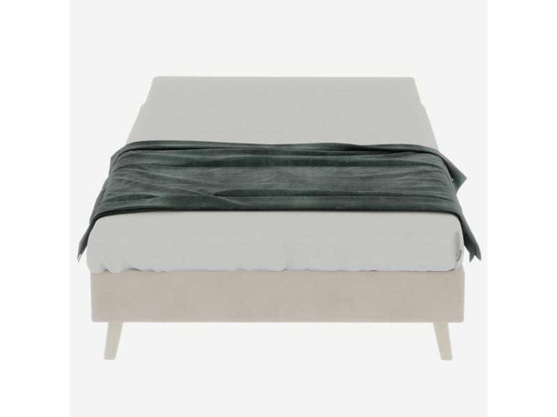  Lit enfant 90x200 cm, sans tête de lit, en tissu et métal, beige, sans matelas  - Conforama E