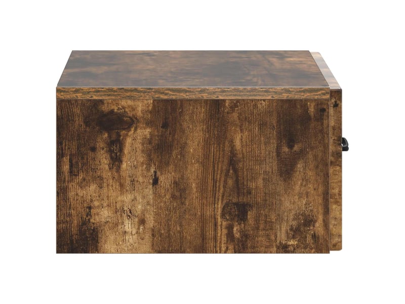 Table de chevet - cabinet de chevet - table de nuit mural chêne fumé 49 x 34,5 x 20 cm - Conforama E