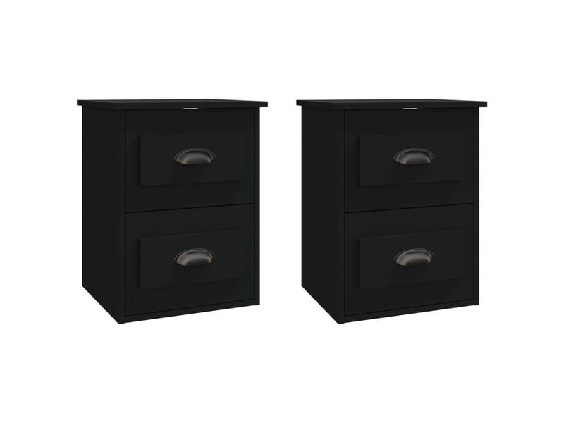  Lot de 2 tables de chevet - cabinet de chevet - table de nuit murales noir 41,5x36x53 cm  - Conforama A
