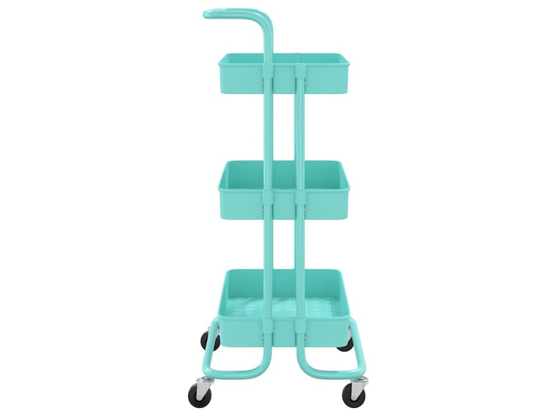  Desserte de cuisine, chariot de rangement 3 niveaux turquoise 42x35x85 cm fer et abs  - Conforama D