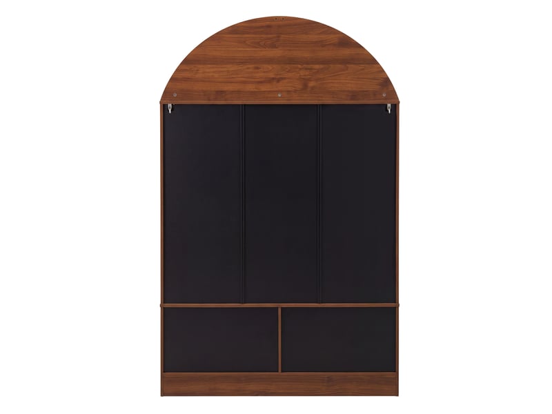  Buffet haut 110 x 40 x 185 cm noyer en mdf et panneaux de particules, 3 portes vitrées et 4 tiroirs  - Conforama E