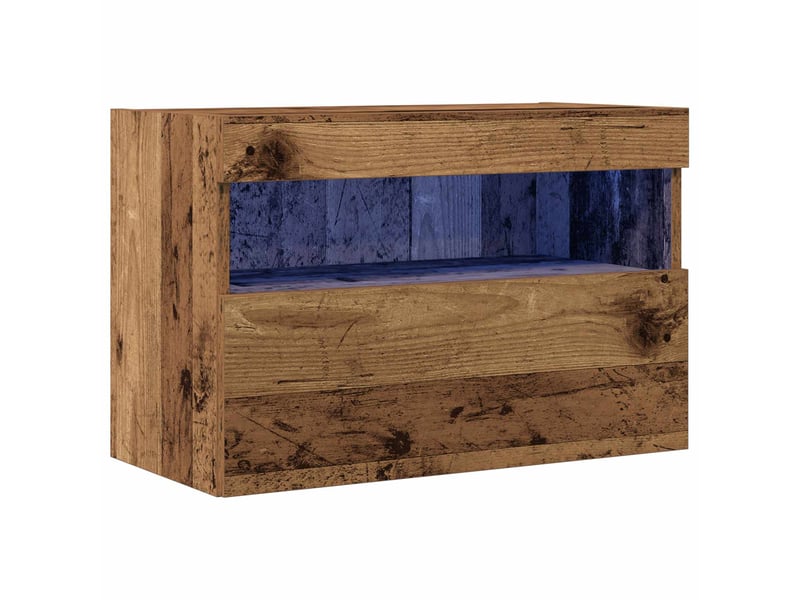  Meuble tv - banc tv - meuble de rangement mural 60 x 30 x 40 cm bois ancien bois d'ingénierie  - Conforama A